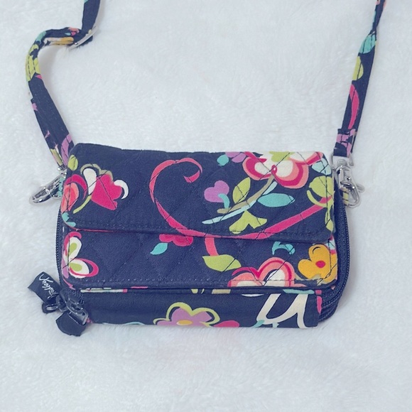 Vera Bradley Blue Floral Multi CrossBody Wallet NEW - Picture 2 of 5